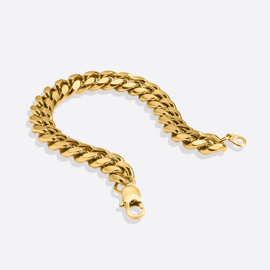 Bredt 8 mm panserarmbånd i gull – bilde 8