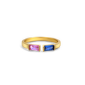 Bague ajustable à deux pierres de naissance