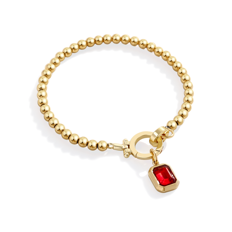 Pärlat armband med baguette-födelsesten