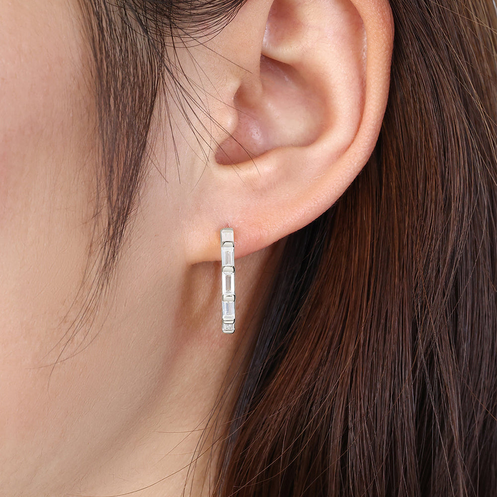 Boucles d'oreilles créoles diamant