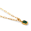 Collier breloque pierre de naissance baguette