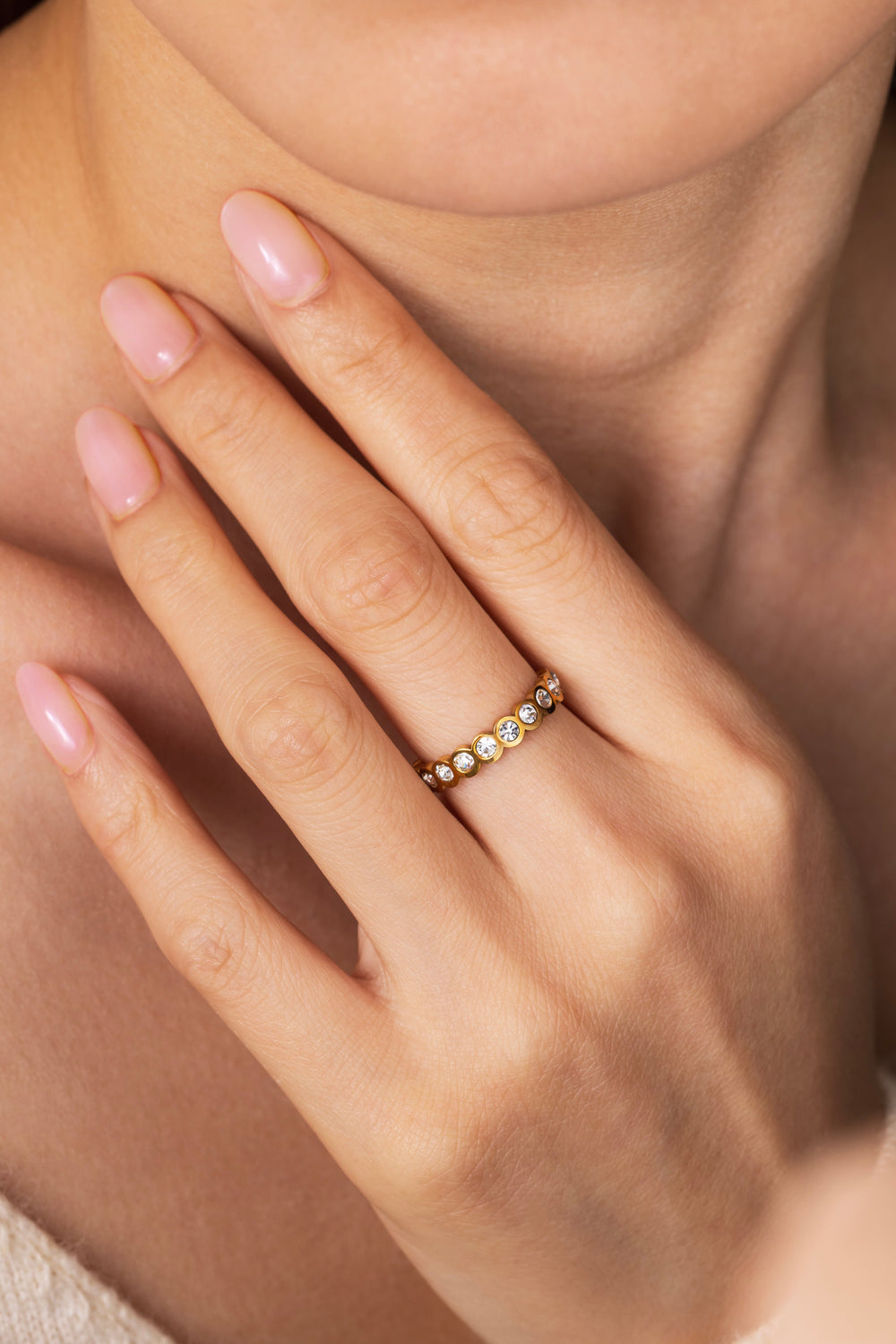 Bezel Set Eternity Stacking Ring