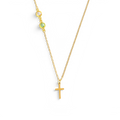 Collier croix à pierre de naissance