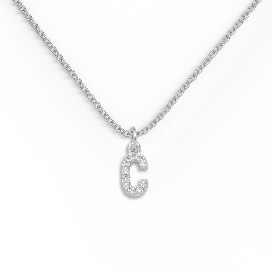 Pavé Uppercase Initial Necklace