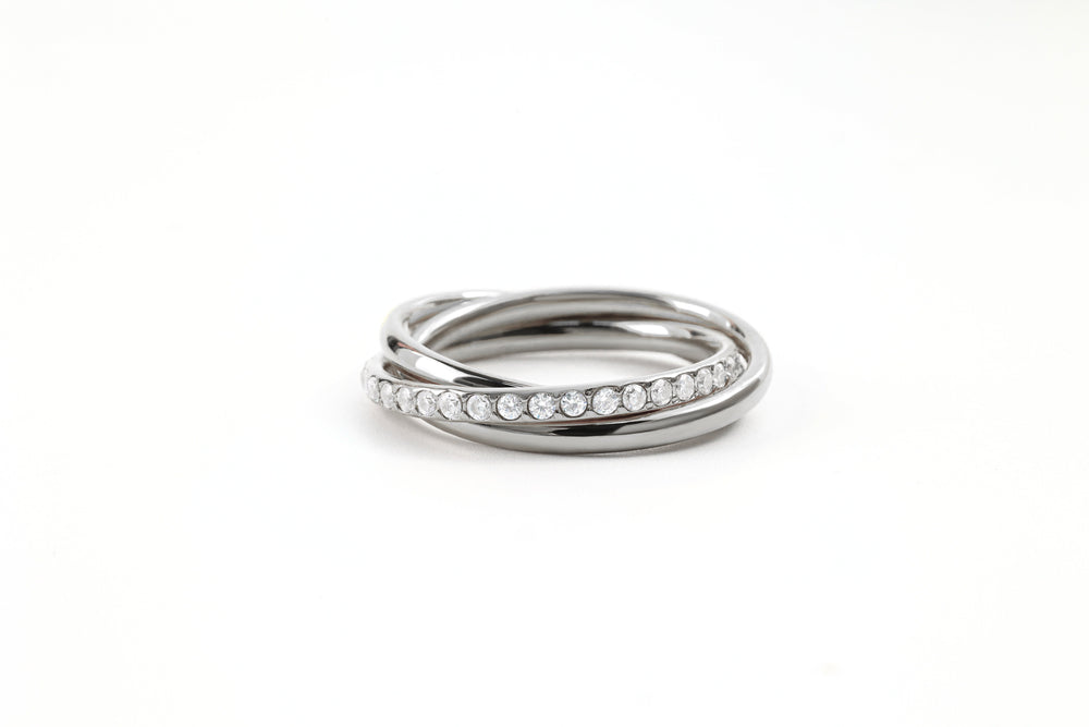 Crystal Interlocking Fidget Ring