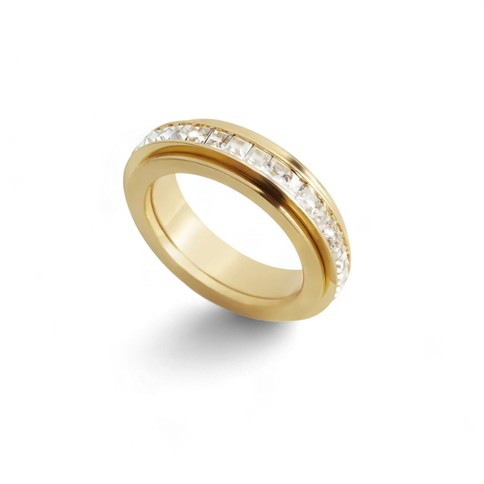 Bague antistress rotative à cristaux