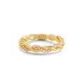 Bague torsadée pavée délicate