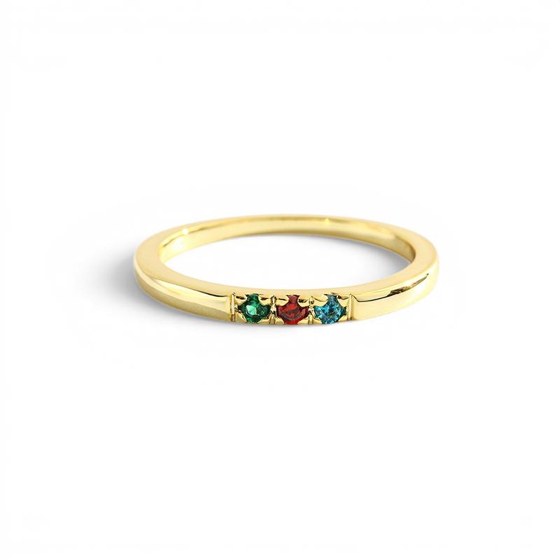 Bague superposable à pierre de naissance