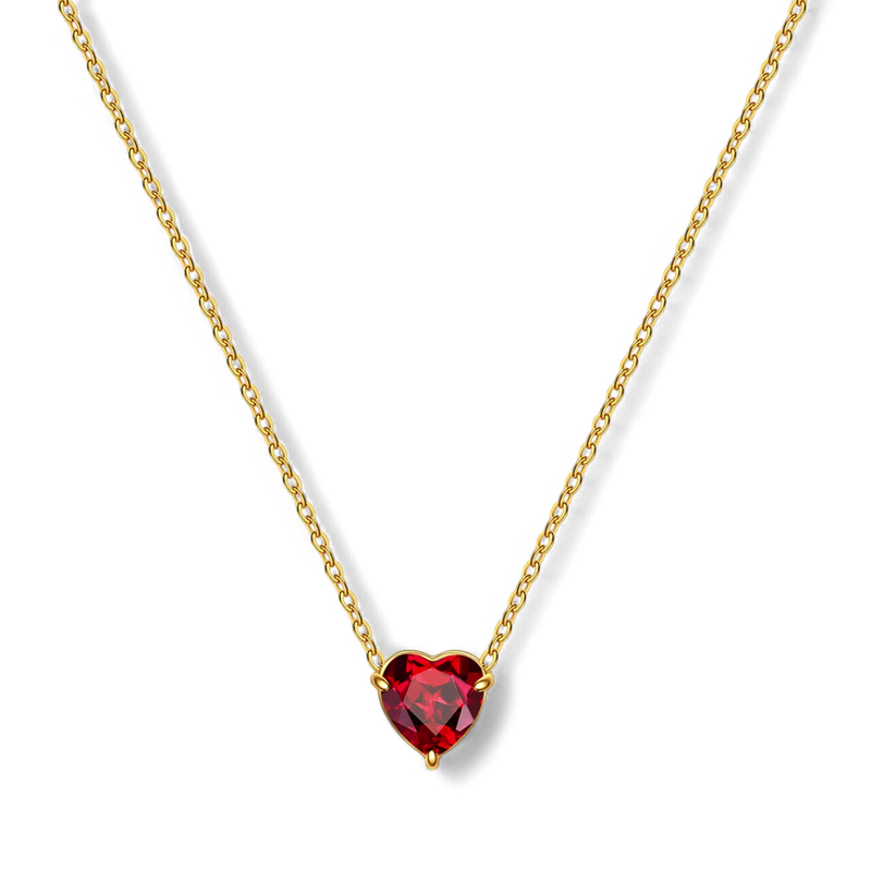Collier cœur à pierre de naissance délicat