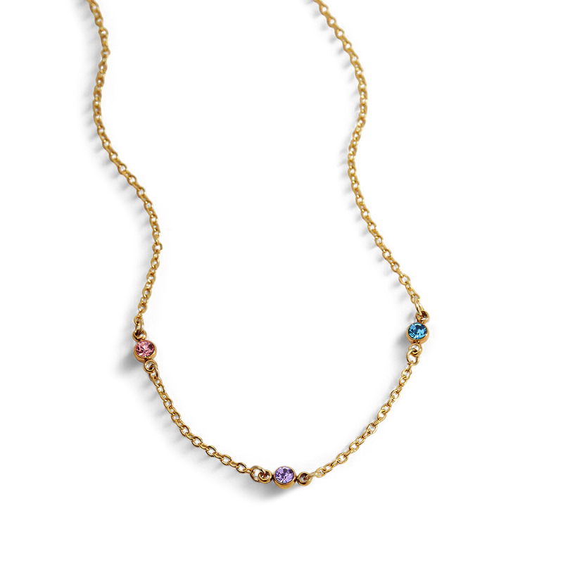 Collier stations à pierres de naissance