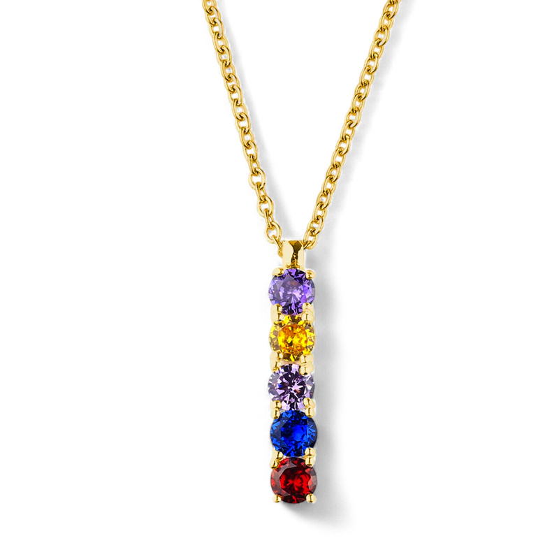 Collier familial à pierres de naissance classique