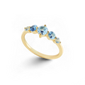 Bague cinq pierres de naissance