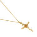 Collier croix fleurie