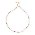 Collier initiale perle et pierre fine
