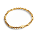 Bracelet perles dorées à cœur initiale