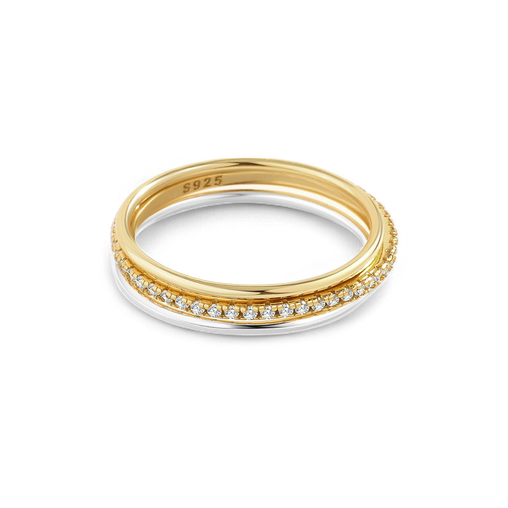 Gold and Silver Stacking Ring Set