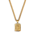 Collier carte initiale sur chaîne gourmette