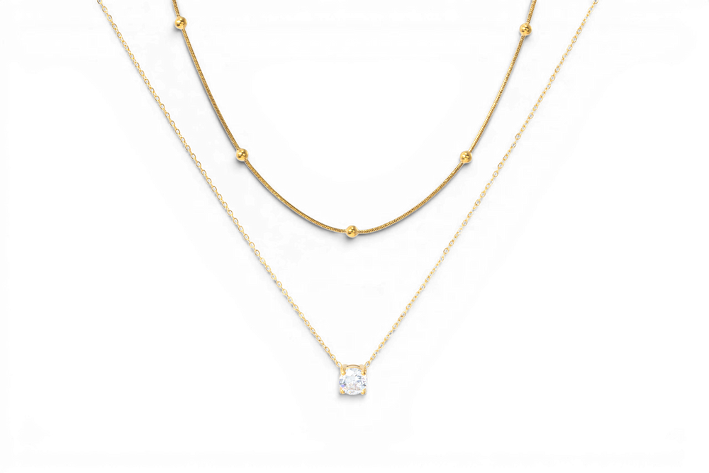 Layered Double Chain Necklace