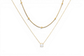 Collier double chaîne superposée