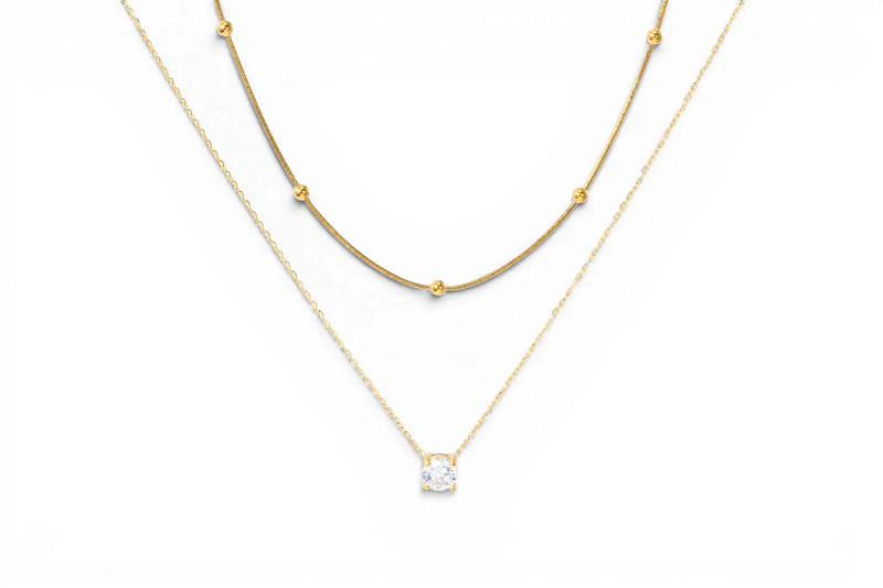 Collier double chaîne superposée