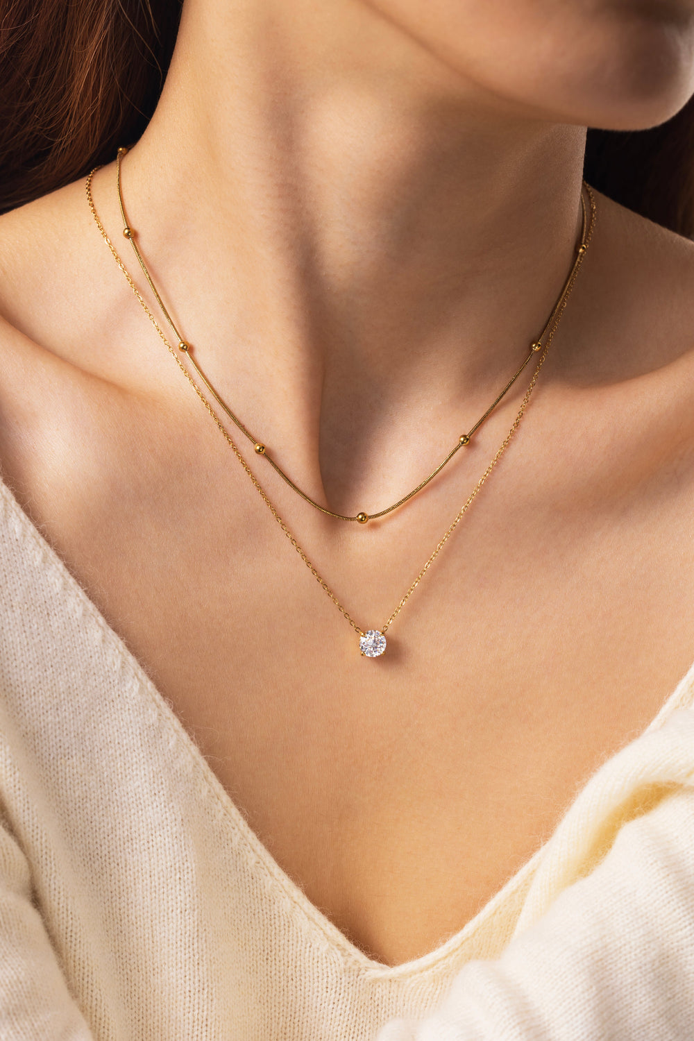 Layered Double Chain Necklace
