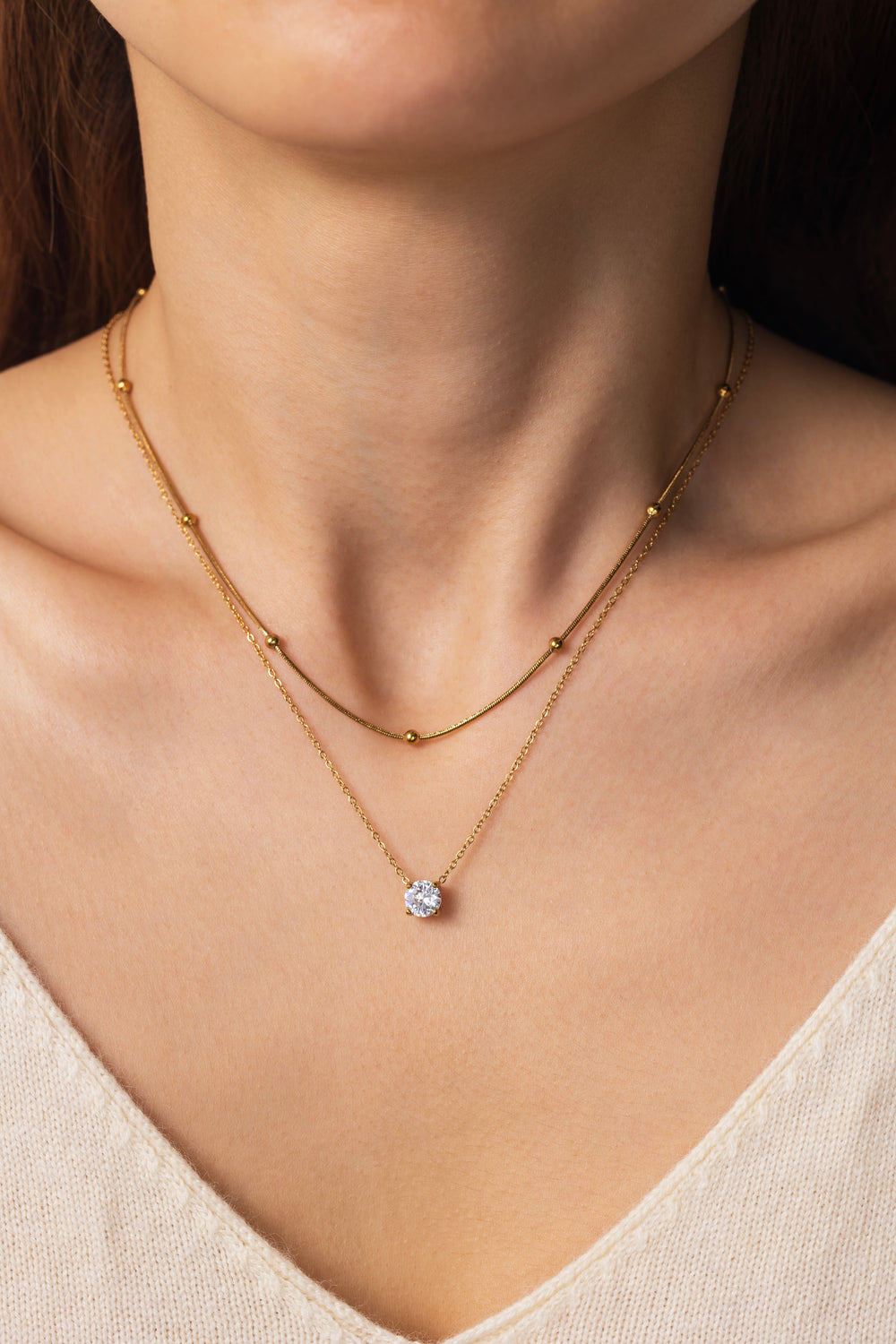 Layered Double Chain Necklace