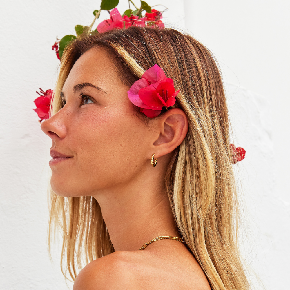 Layla gullfargede tvunnede hoops – bilde 3