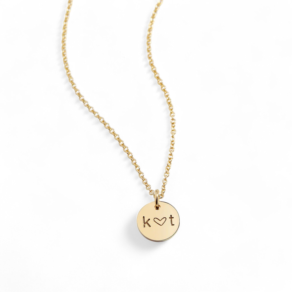 Love Disc Initial Necklace