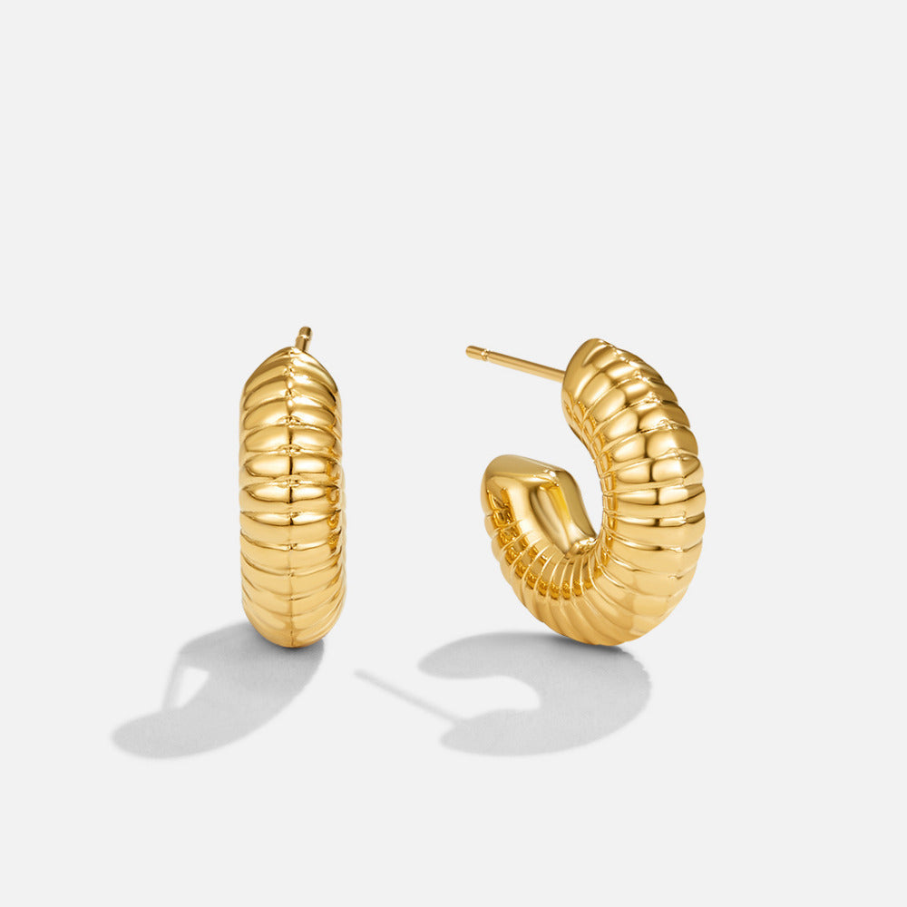 Lulu Spring gullfargede hoops – bilde 4