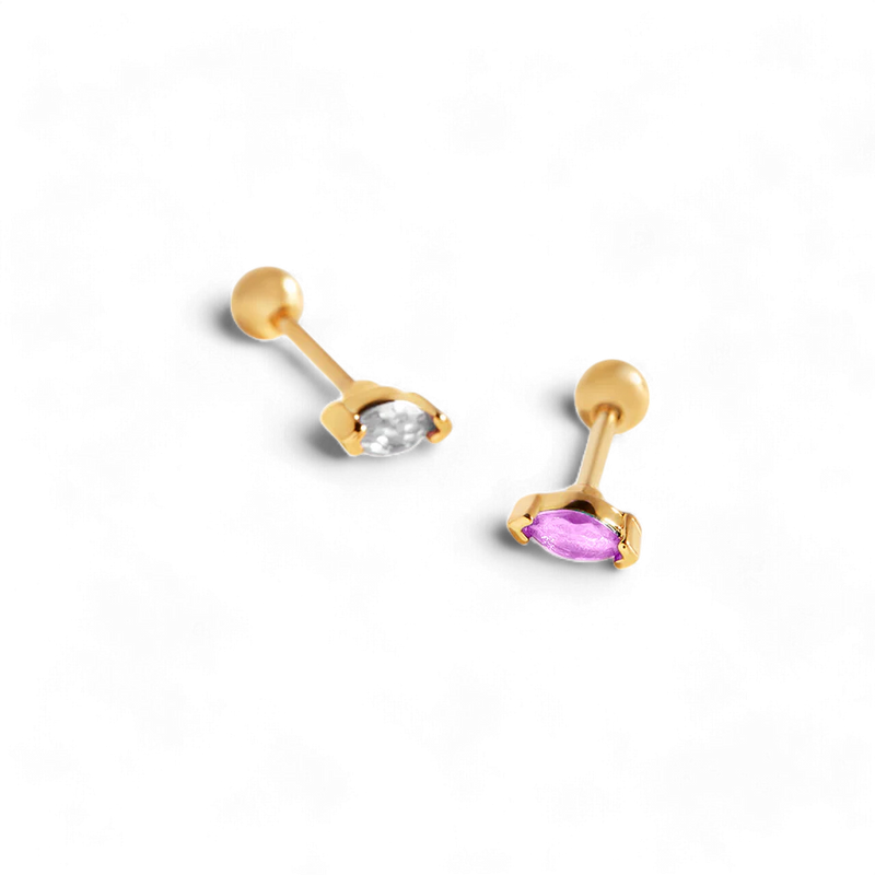 Boucles dormeuses pierre taille marquise