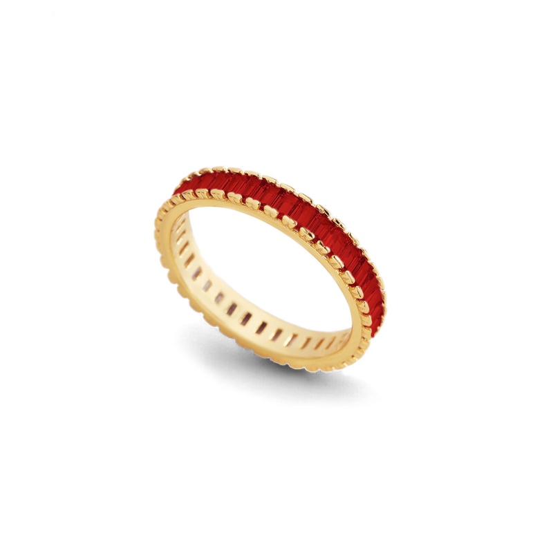 Anneau éternité pierres de naissance baguette