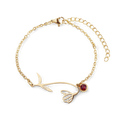 Bracelet fleur de naissance à breloque pierre