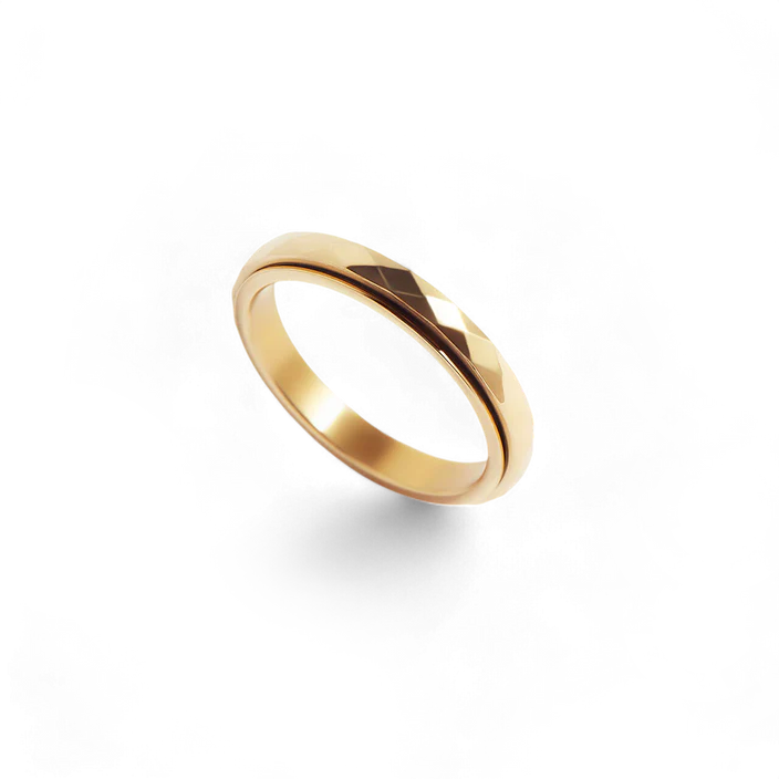 Bague antistress rotative martelée