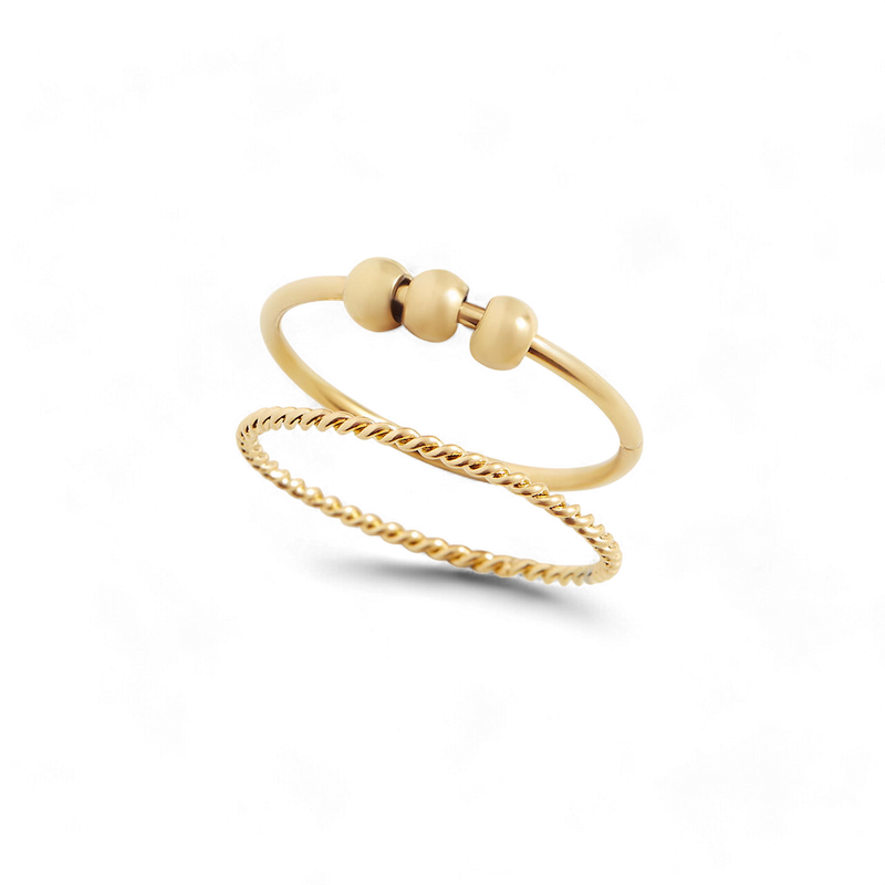 Ensemble de bagues antistress à perles