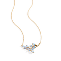 Collier feuille à pierre de naissance