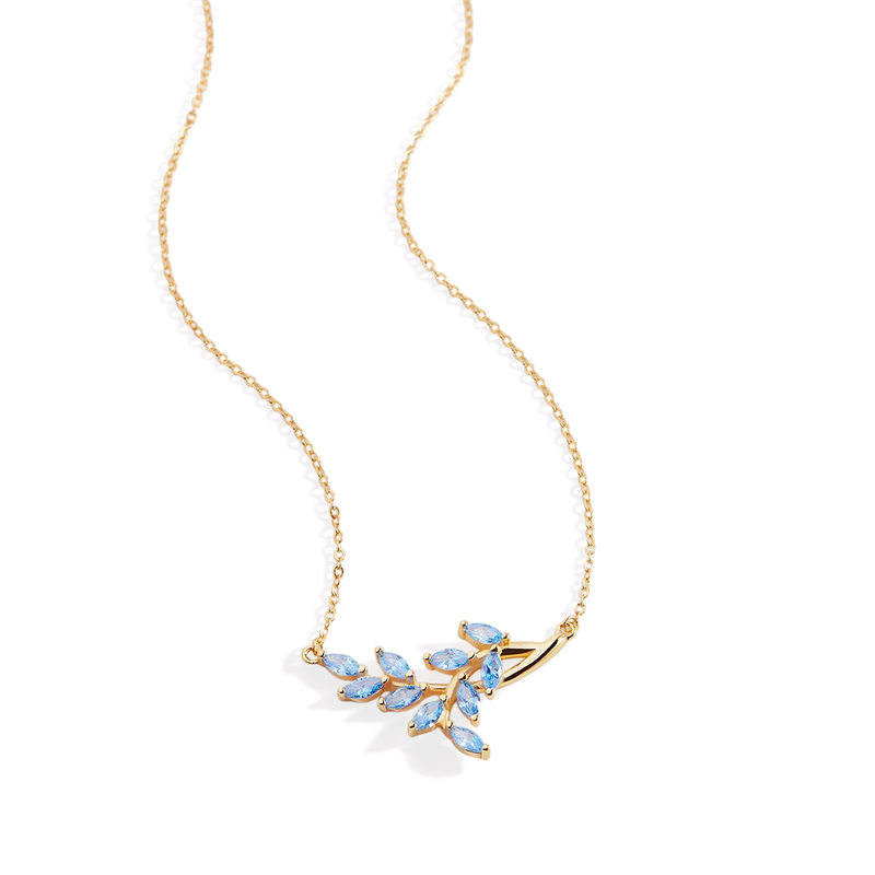 Collier feuille à pierre de naissance