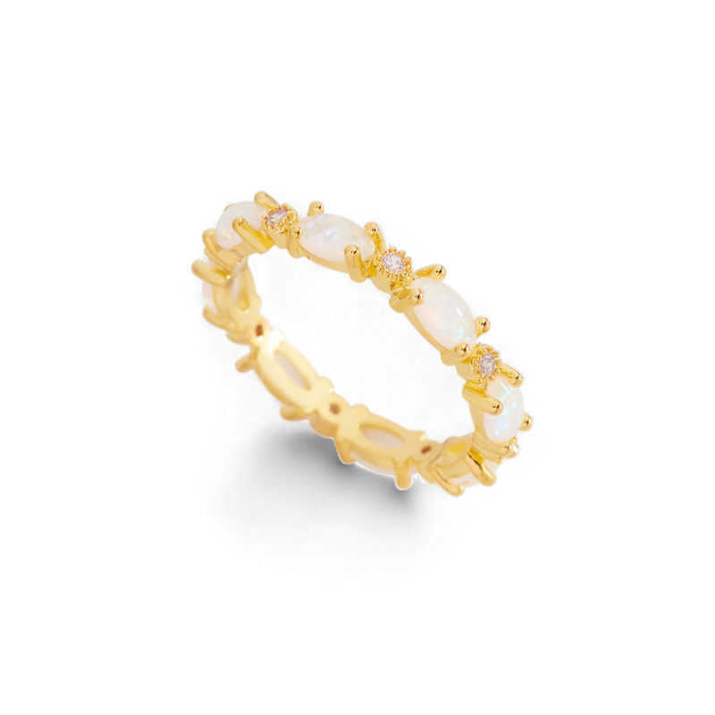 Bague éternité opale de feu