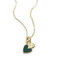 Collier cœur malachite à initiale