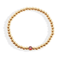 Bracelet perles bulles dorées à pierre de naissance