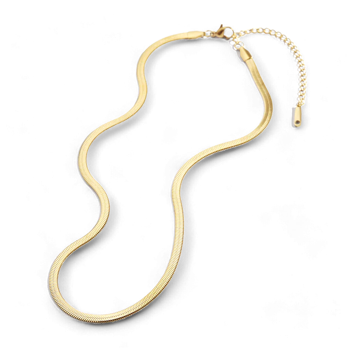 Collier maille chevron doré