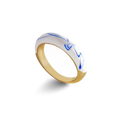 Bague dôme porcelaine bleue