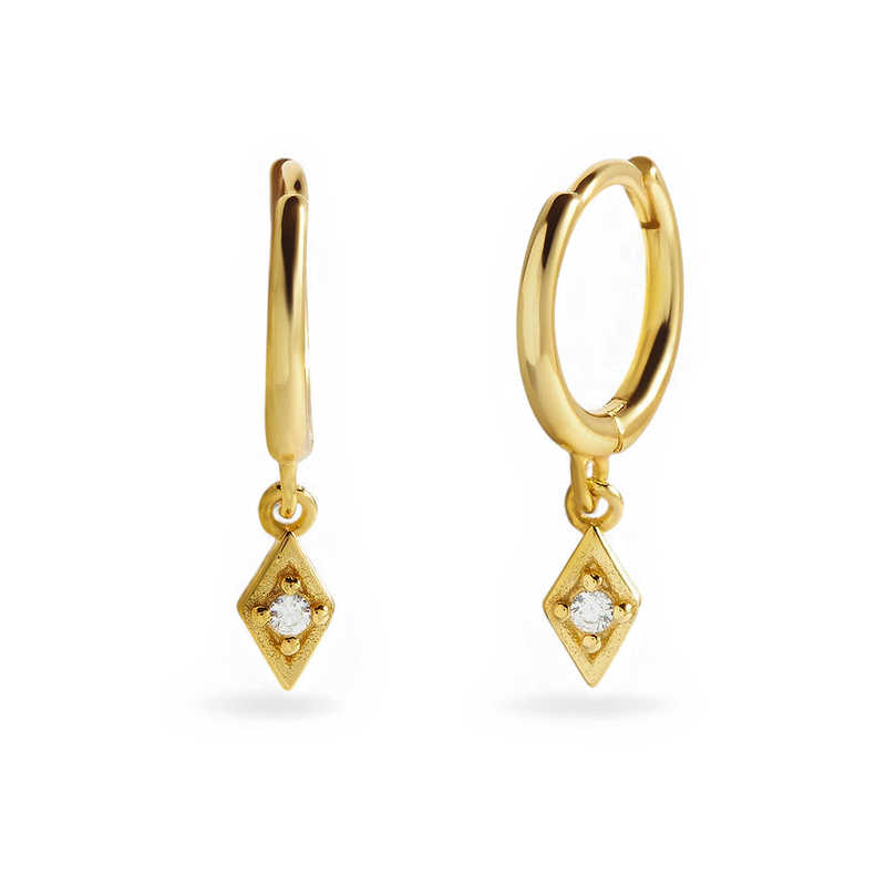Boucles d’oreilles breloque diamant délicates
