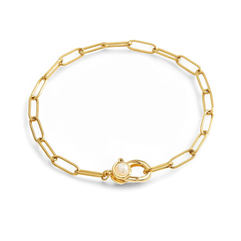Bracelet trombone à perle
