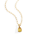 Collier pierre de naissance sur chaîne trombone délicate