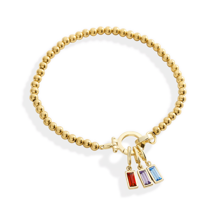 Bracelet à perles à breloque pierre de naissance