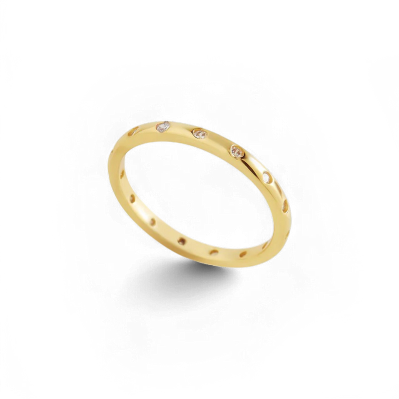 Bague fine superposable serti clos