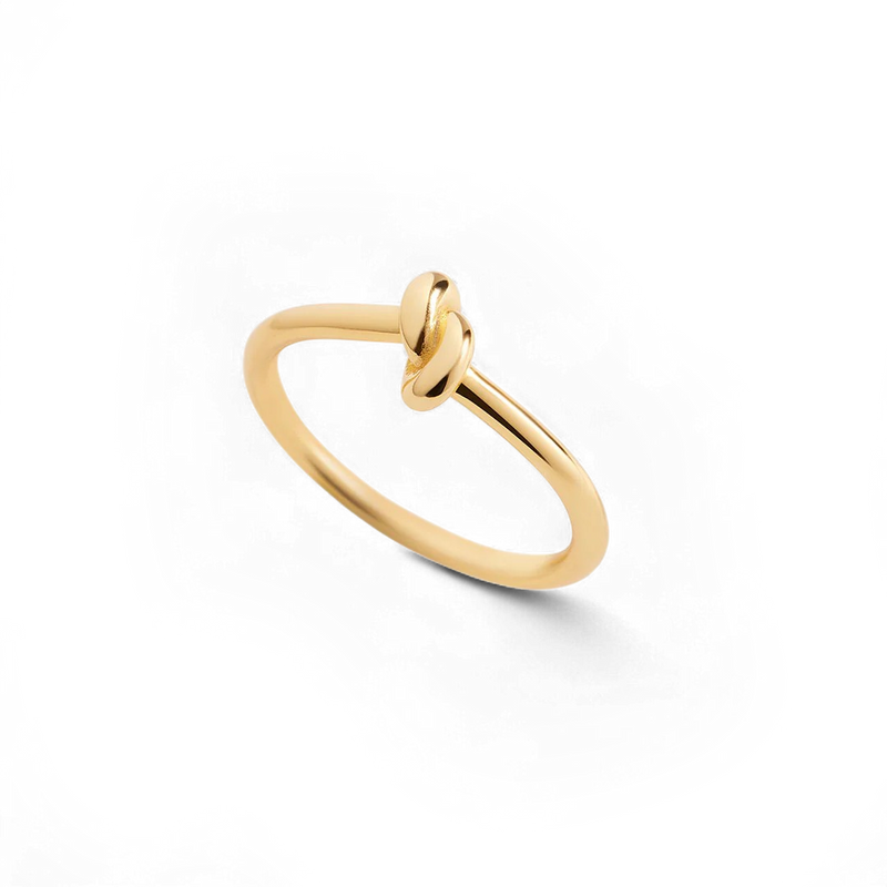 Bague nœud dorée classique