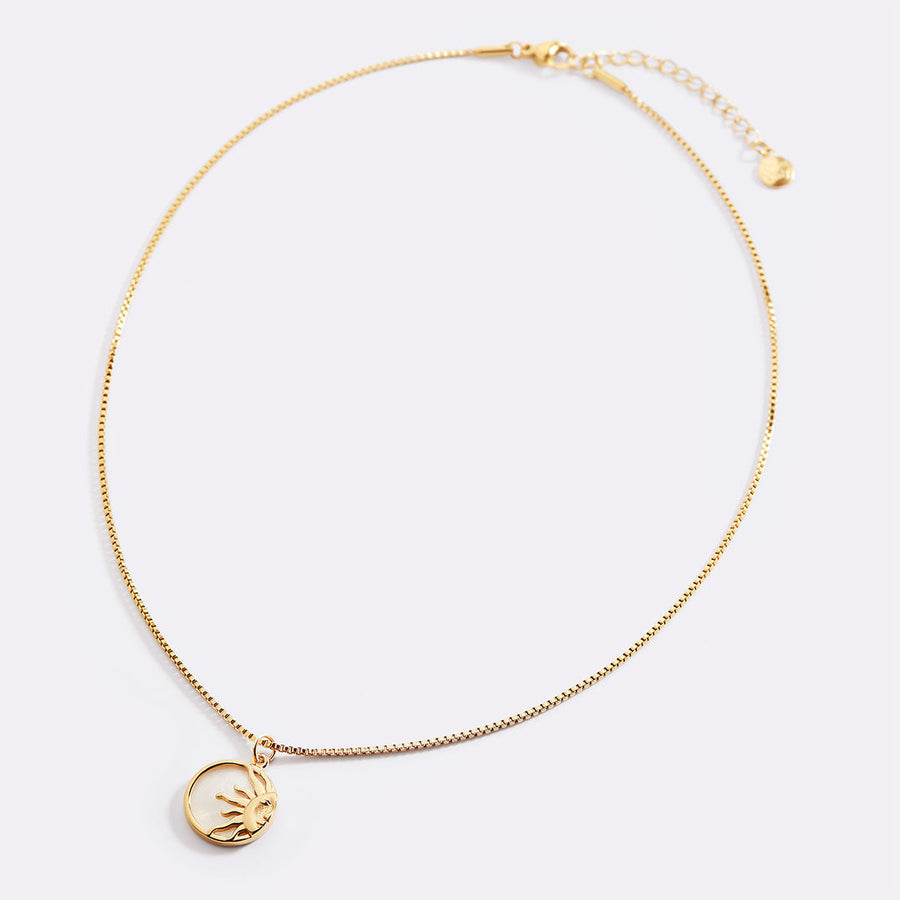 Enamel Sun Pendant Necklace