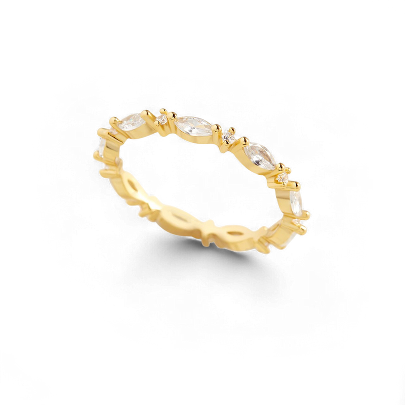 Bague pierre fine taille marquise