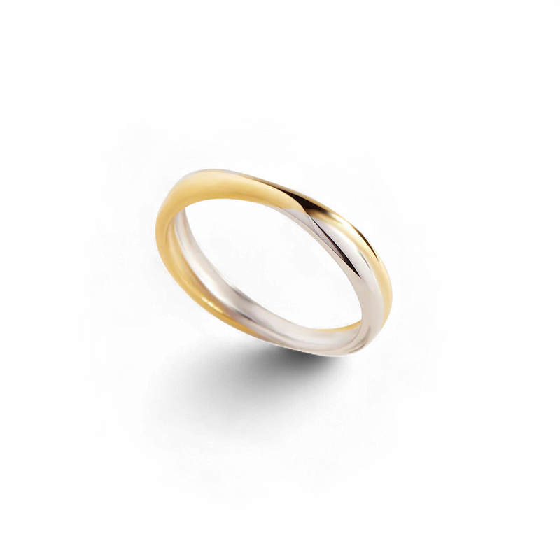 Bague croisée bicolore